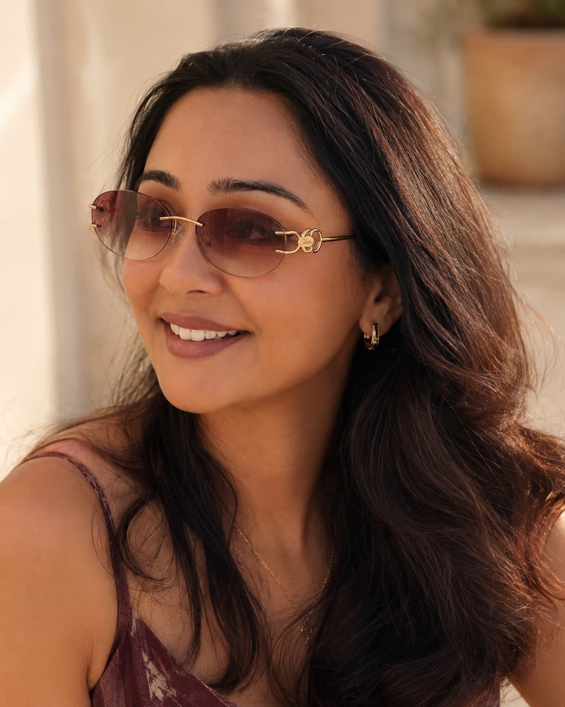 Alyssa Mehta wearing Celeste eyewear